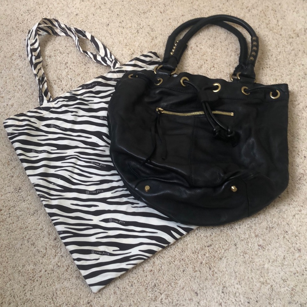 Linea Pelle black Italian leather bag